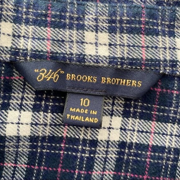 Brooks Brothers ๐ฏ cotton flannel button down plaid shirt - Picture 4 of 6